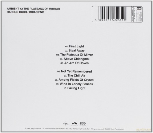 Brian Eno: Ambient 2/The Plateaux Of Mirror [CD]