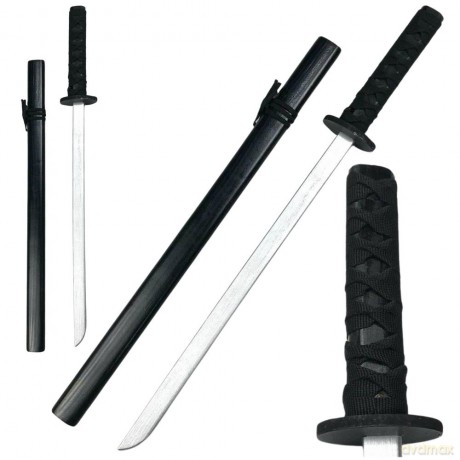 Drewniana Katana Miecz Do Zabawy Treningu Rekwizyt Czarny 70cm