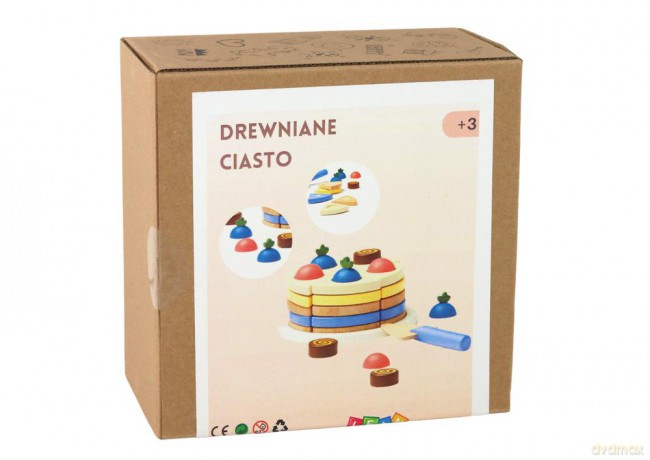 Drewniane Ciasto Tort Kawałki 8 ele.
