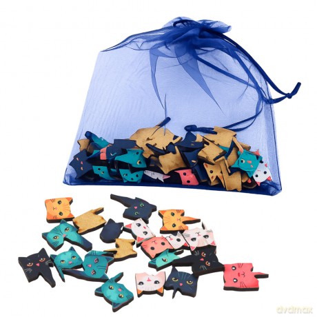 Drewniane Puzzle Kotki Układanka Edukacyjna Ramka Woreczek 62 el.
