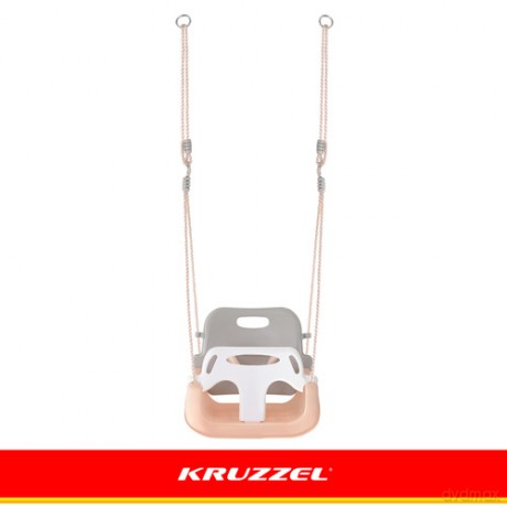 Huśtawka dla dzieci 3w1 szaro-beżowa Kruzzel