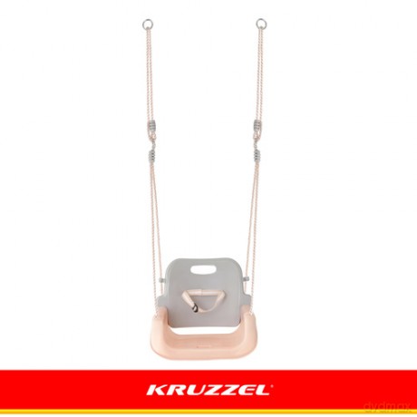 Huśtawka dla dzieci 3w1 szaro-beżowa Kruzzel