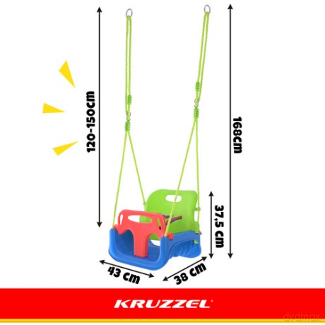 Huśtawka dla dzieci 3w1 zielono-niebieska Kruzzel