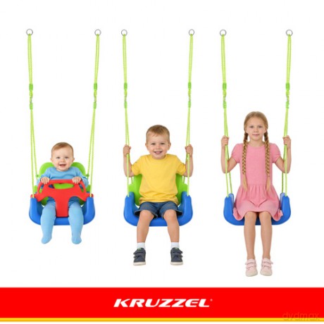 Huśtawka dla dzieci 3w1 zielono-niebieska Kruzzel