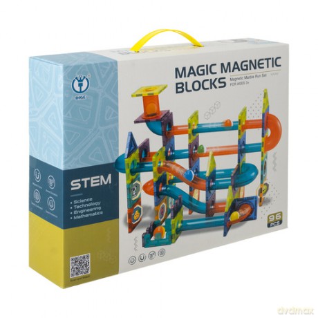Klocki magnetyczne - tor kulkowy 96el. 26468