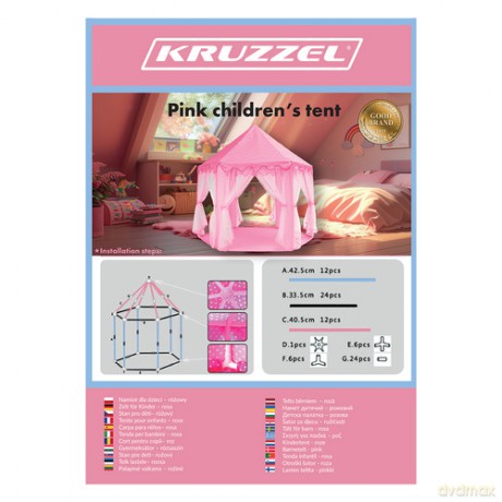 Namiot dla dzieci różowy Kruzzel 23869