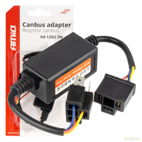 Rezystor canbus opornik do żarówek led 3w 120ohm h4 amio-04127