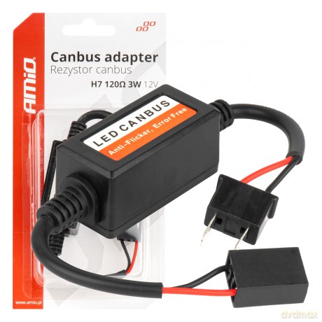 Rezystor opornik canbus do żarówek led 3w 120ohm h7 amio-04088