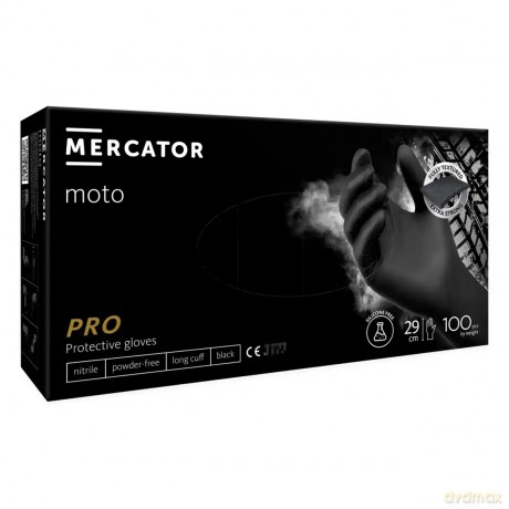 Rękawice nitrylowe mercator moto black rozmiar l 100szt.