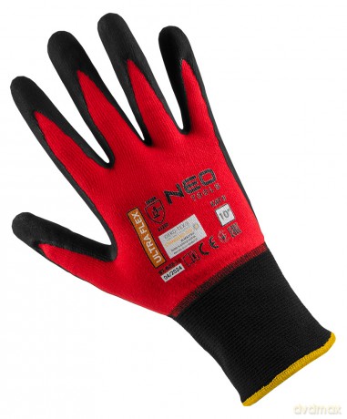 Rękawice robocze ultraflex, nylon-spandex, pokrycie polimetrowo-nitrylowe (foam), 4131X, rozmiar 10
