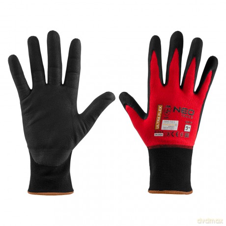 Rękawice robocze ultraflex, nylon-spandex, pokrycie polimetrowo-nitrylowe (foam), 4131X, rozmiar 9