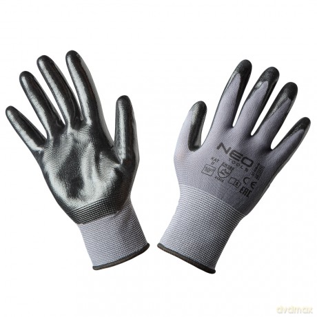 Rękawice robocze, nylon pokryty nitrylem, 4131X, rozmiar 10