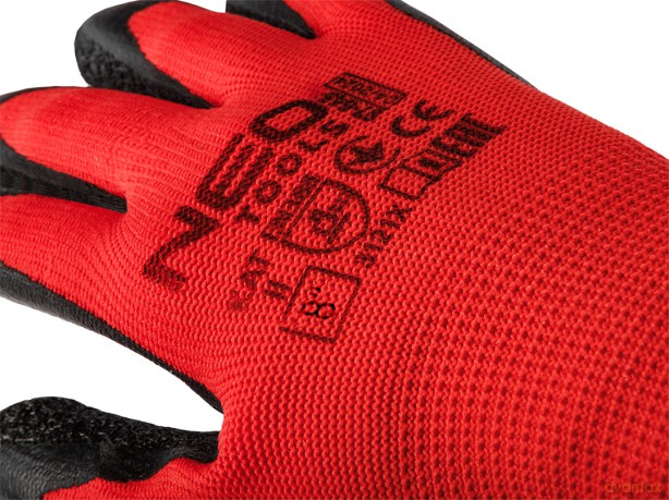 Rękawice robocze, poliester pokryty lateksem (crincle), 3131X, rozmiar 8