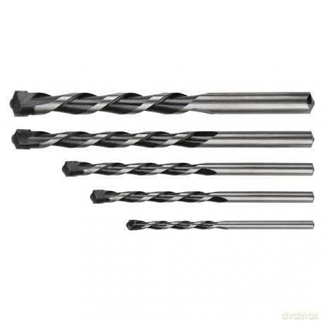 Wiertła do betonu 4-10 mm, zestaw 5 szt., końcówka motylkowa