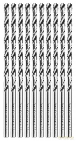 Wiertła do metalu Baildon BASIC DIN 340 RN NWKb 6 mm, HSS (S), 139-91 mm, wielokrotność 10