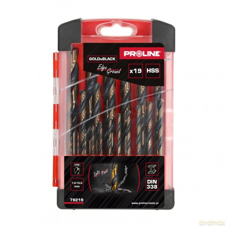 Wiertła do metalu hss din338 szlif.kr.szt.19(1-10mm) proline