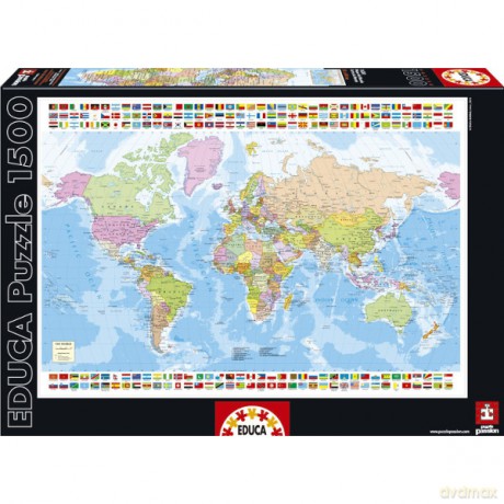EDUCA 1500 EL. Mapa świata [PUZZLE]