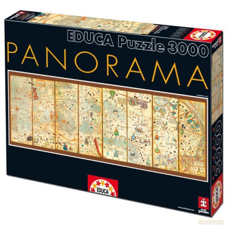 EDUCA 3000 EL. Mapa świata 1375 (panorama) [PUZZLE]