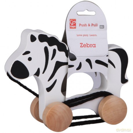 HAPE Zebra na sznurku [ZABAWKA]