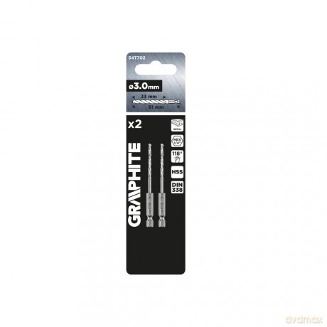 Wiertło do metalu Hex 3.0 mm, 2 szt.