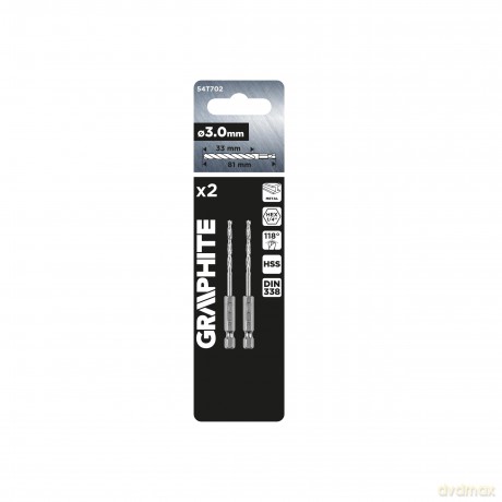 Wiertło do metalu Hex 3.0 mm, 2 szt.