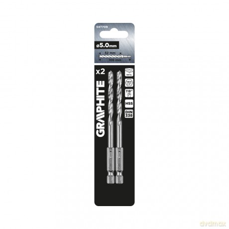 Wiertło do metalu Hex 5.0 mm, 2 szt.