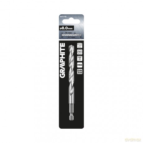 Wiertło do metalu Hex 8.0 mm