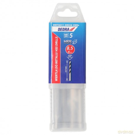 Wiertło do metalu, hss, stal 4341, 135°, 10x133mm, 5szt