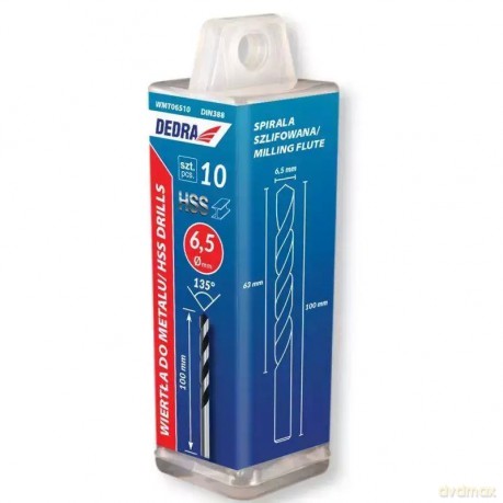 Wiertło do metalu, hss, stal 4341, 135°, 5,5x93mm, 10szt