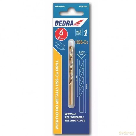 Wiertło do metalu, hss-co, 5% co, 135°, 2x49mm, 3szt