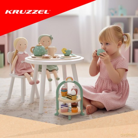 Zestaw do herbaty dla dzieci +patera Kruzzel 26418