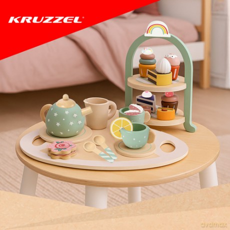 Zestaw do herbaty dla dzieci +patera Kruzzel 26418