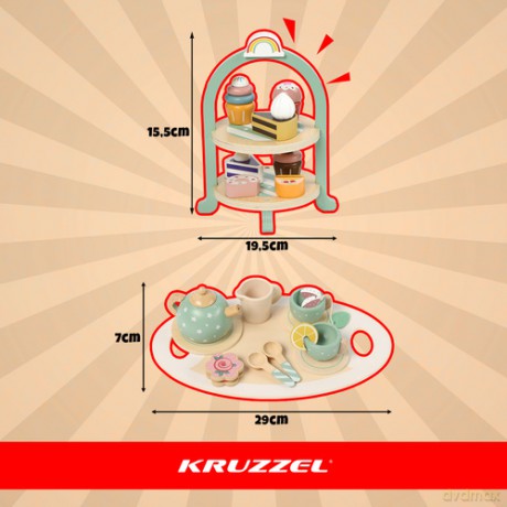 Zestaw do herbaty dla dzieci +patera Kruzzel 26418