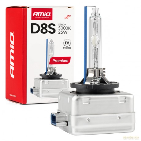 Żarówka ksenonowa żarnik hid xenon d8s 5000k amio premium amio-02395
