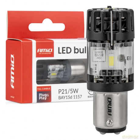 Żarówka led lumitec bay15d p21/5w 12v full canbus biała 1 szt. amio-04689