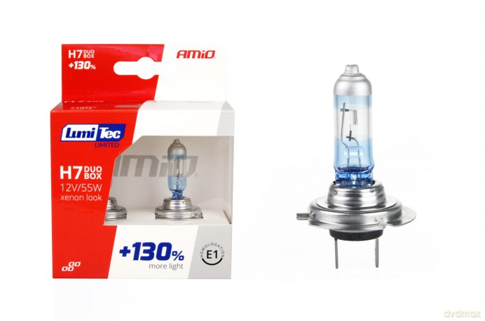 Żarówki halogenowe h7 12v 55w lumitec limited +130% duo amio-01406