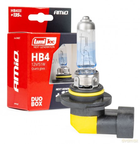 Żarówki halogenowe hb4 12v 51w lumitec next generation +135% duo amio-04407
