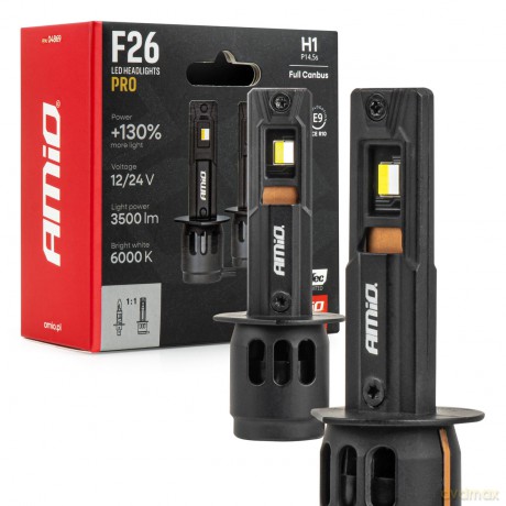 Żarówki samochodowe led f26 pro lumitec limited +130% duo full canbus h1 12v 24v amio-04869