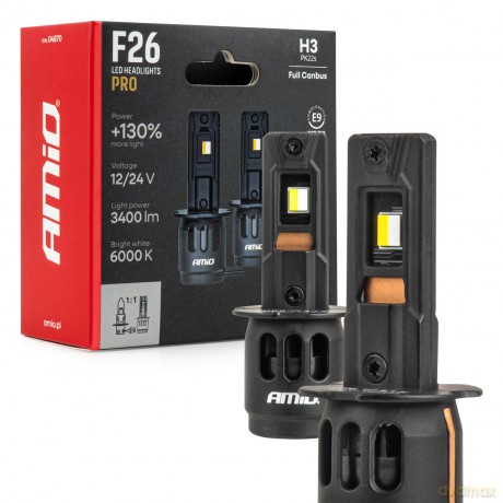 Żarówki samochodowe led f26 pro lumitec limited +130% duo full canbus h3 12v 24v amio-04870