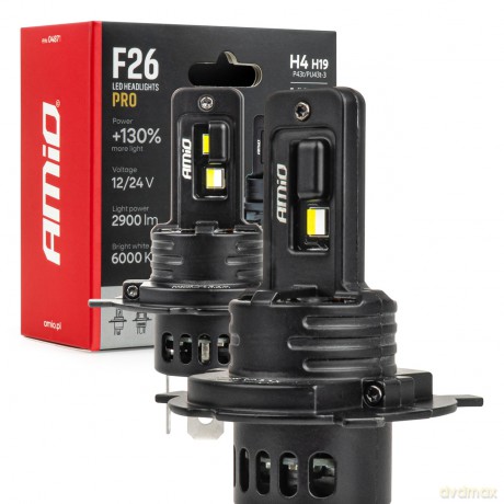 Żarówki samochodowe led f26 pro lumitec limited +130% duo full canbus h4 h19 12v 24v amio-04871