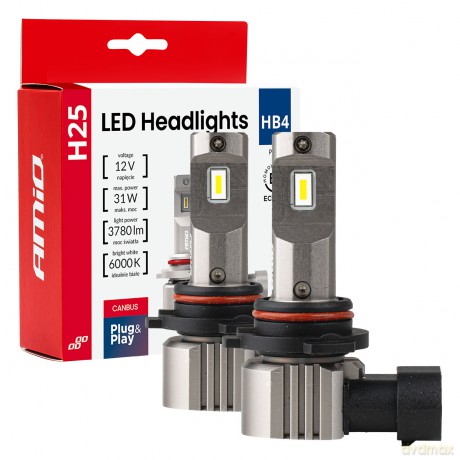 Żarówki samochodowe led seria h25 canbus hb4 9006 12v 31w amio-04715