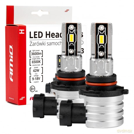 Żarówki samochodowe led seria h-mini hb3 9005/hir1 9011/h10 6500k canbus amio-03334