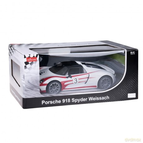 Auto Porsche 918 Spyder Performance Zdalnie Sterowane RC Białe Rastar 1:14
