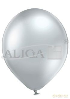 Balon 30 cm srebrny glossy 8szt BAL-16G-601