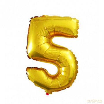 Balon Cyfra NR.5 złoty 45,5CM