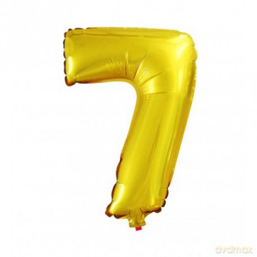 Balon Cyfra NR.7 złoty 45,5CM