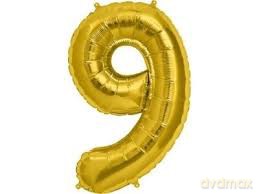 Balon Cyfra NR.9 złoty 100CM