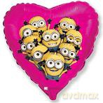 Balon foliowy "18" Minions (serce)