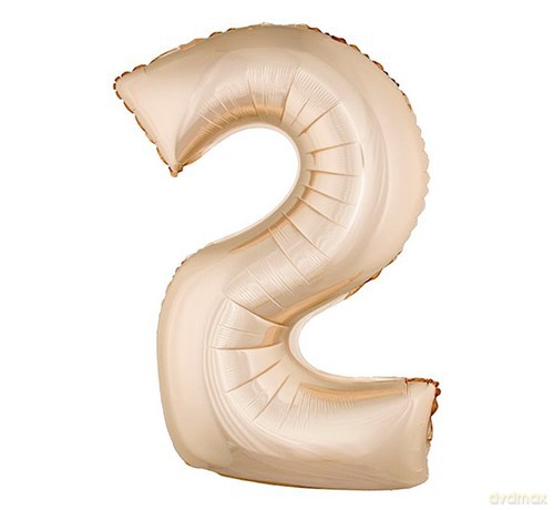 Balon foliowy "2" różowo-złoty 85cm