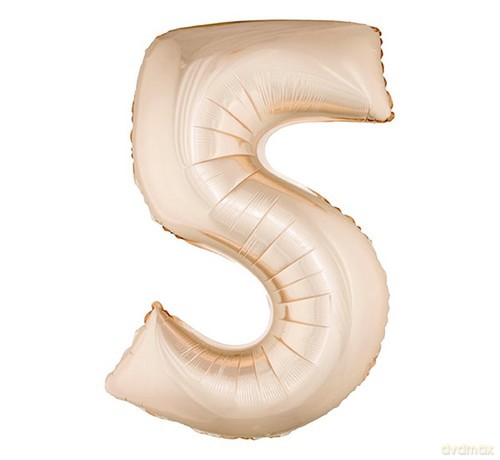 Balon foliowy "5" różowo-złoty 85cm